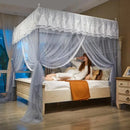 GobekUsa Lace Palace Mosquito Net Tent for Queen/Double Bed with Stainless Steel Frame