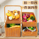 GobekUsa Handwoven Rattan Picnic Basket with Lid and Rectangular Outdoor Storage