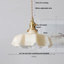 GobekUsa Green Flower Glass Pendant Light - Modern Kitchen Bar Restaurant Hanging Lamp