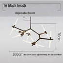 GobekUsa LED Chandelier: Modern Gold Black Ceiling Pendant for Kitchen Dining Living Bedroom
