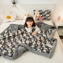 GobekUsa Cotton Floral Double Quilt | Retro Soothe Doudou Bedding Blanket