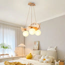 GobekUsa Kids Wood Airplane Chandelier LED Suspension Light for Boy's Bedroom