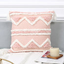 GobekUsa Boho Pink Geometric Tufted Tassel Pillow Covers 30x100cm - Decorative Double Pillows