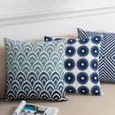 GobekUsa Coastal Chic Blue Geometric Cushion Cover 45x45cm Soft Cotton Breathable Zipper