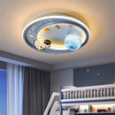 GobekUsa Kids Moon Astronaut LED Ceiling Light for Eye Care in Blue Pink Carton Theme