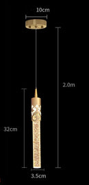 GobekUsa Crystal LED Pendant Lamp Gold Black Chandelier for Dining Living Room
