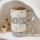 GobekUsa 340ML Ceramic Coffee Milk Mug with Unique Three-Dimensional Illustration