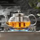 GobekUsa Glass Teapot Flower Tea Set with Stainless Steel Strainer