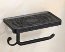 GobekUsa Antique Black Toilet Paper Holder with Phone Shelf
