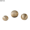 GobekUsa Golden Wave Ball Desk Ornament, Abstract Art Sculpture for Room Aesthetics