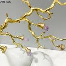 GobekUsa Gold Gourd Branches Luxury Ornaments Feng Shui Home Decor Crafts