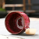 GobekUsa Ceramic Latte Mug with Wooden Handle for Coffee and Tea Menstruum