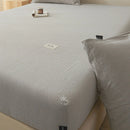 GobekUsa Cotton Fitted Sheet: Wrinkled Yarn, Nordic Comfort, All Seasons Bed Cover