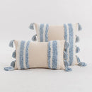 GobekUsa Blue Grey Stripe Tufted Cushion Cover 45x45cm/30x50cm for Home Decoration