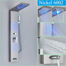 GobekUsa Black LED Shower Faucet Panel with Waterfall Rain System & Massage Spa Spout