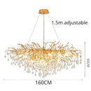 GobekUsa Crystal Dendritic Chandelier: Modern Luxe for Living Room, Dining Room, Bedroom, Hotel Lobby