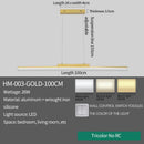 Minimalist Black Linear LED Pendant Light, Dimmable