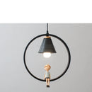 GobekUsa Iron Ring Pendant Lights Children Bedroom Hanging Lamps LED Bird Fixtures
