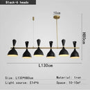 GobekUsa Nordic LED Multiple Head Chandelier - Black/White Iron Art - Living Room/Bedroom/Kitchen/Hotel