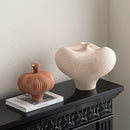 GobekUsa Geometric Abstract Ceramic Flower Vase Bottle - Handcrafted Home Decor Pottery