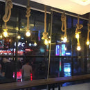 GobekUsa Hemp Rope Pendant Lights for Kitchen Cafe Bar Decor by Loft E27 Rope Light Base