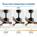 GobekUsa Black Walnut Grain Ceiling Fan with LED Light & Remote Control