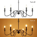 GobekUsa Black 6-Light Chandelier, Wrought Iron Farmhouse Pendant Light, Classic Candle Fixture