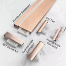 GobekUsa LED Skirting Aluminum Profiles: Brushed Gold/Black, Conner Baseboard, Diffuser, Stair, Floor, Wall Decor