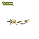 GobekUsa Brushed Gold Bath Hardware Set: Paper Holder, Towel Bar, Robe Hook - Wall Mount Bathroom Accessories