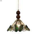GobekUsa Clear Glass LED Pendant Light Tiffany Butterfly Hanging Lamp
