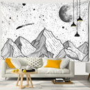 GobekUsa Black & White Stars Mandala Tapestry - Home Decor