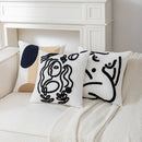 GobekUsa Abstract Art Line Cushion Cover Plush Embroidered Pillowcase