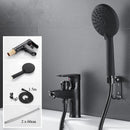 GobekUsa Black Brass Single Handle Bathroom Basin Faucet with Shower Head, Hot and Cold Mixer Tap