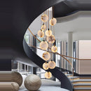 GobekUsa 2025 Art Deco Marble Golden Lustre LED Chandelier Lighting