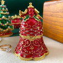 GobekUsa Christmas Jingle Bell Figurine Trinket Box: Festive Tabletop Decor & Jewelry Holder