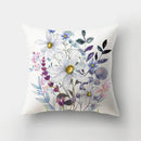 GobekUsa Deer Animal Short Plush Pillowcase with Natural Leaves and Flowers