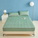 GobekUsa Ice Silky Latex Fitted Sheet Set - Soft Breathable Solid Color Mat