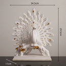 GobekUsa Golden Phoenix Peacock Sculpture Home Decor Ornament Figurine