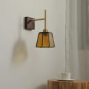 GobekUsa Glass Copper LED Wall Lights Modern Bedside Lamp for Bedroom Living Room