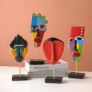 GobekUsa African Abstract Face Monkey Sculpture for Modern Home Decor
