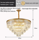 GobekUsa Crystal Gold Black LED Chandelier - Multi-Storey Modern Round Pendant Lamp