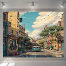 GobekUsa Love Street Landscape Wall Hanging Tapestry for Bedroom Decor