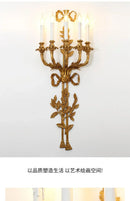 GobekUsa Baroque Antique Brass Leaf Gold Wall Sconce - 5 Candle Lights