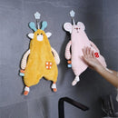 GobekUsa Cartoon Animals Hand Towel: Soft Coral Fleece, High Absorbency, Skin Friendly Kids' Towel