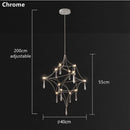GobekUsa Golden Lustre Crystal Chandelier for Living Dining Bedroom LED Lights
