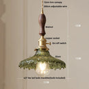 GobekUsa Clear Glass Nordic LED Pendant Light Fixture with Brass Knob Switch