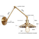 GobekUsa Gold Industrial LED Wall Lamp with Pull Chain Switch for Home Decor