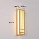 GobekUsa Japanese Wood Wall Lamps LED Acrylic Rectangular Bedside Light for Bedroom