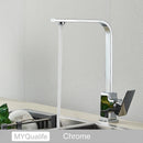 GobekUsa Black Square Kitchen Faucet: Chorme/Gold Hot Cold Mixer Tap 360° Rotation
