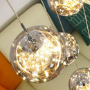 GobekUsa Luminous Glass Ball Pendant Chandeliers for Living Dining Room Decor LED Lighting